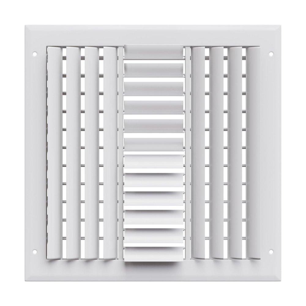 PROSELECT&reg; White 12 in. Residential Ceiling & Sidewall Register in White 4-way Aluminum 