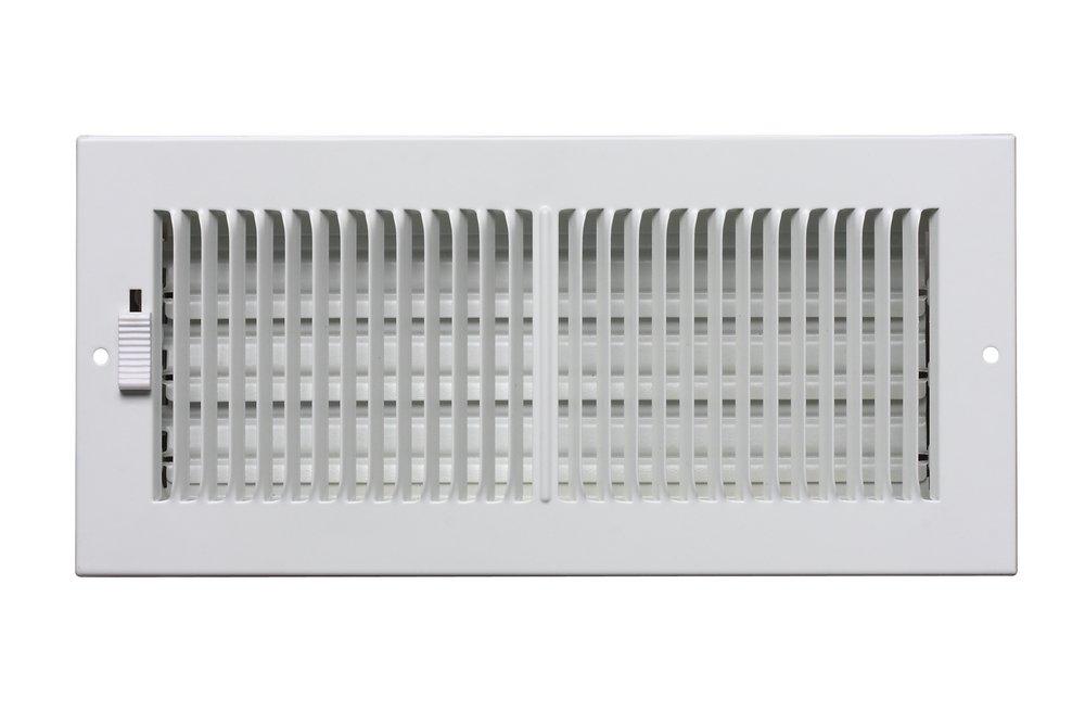 PROSELECT&reg; White 6 in. Residential Ceiling & Sidewall Register in White 2-way Steel 