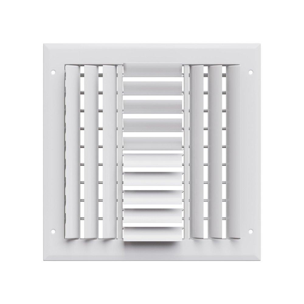 PROSELECT&reg; White 10 in. Residential Ceiling & Sidewall Register in White 4-way Aluminum 