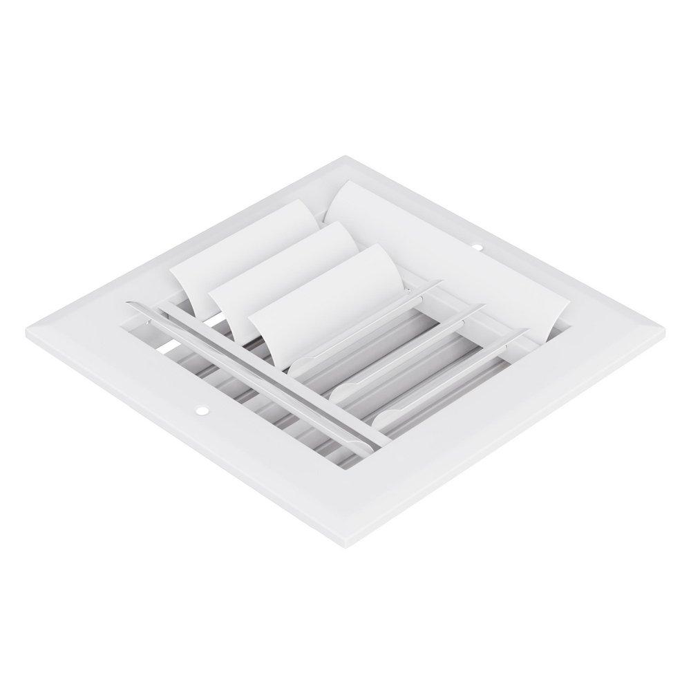 PROSELECT&reg; White 6 in. Residential Ceiling & Sidewall Register in White 4-way Aluminum 