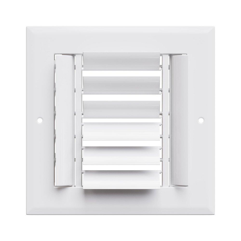 PROSELECT&reg; White 6 in. Residential Ceiling & Sidewall Register in White 4-way Aluminum 