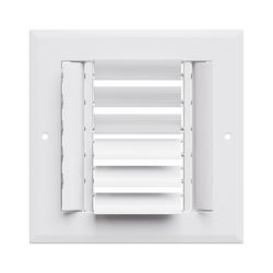 6 x 6 in. 4-Way Aluminum Curved Ceiling & Sidewall Register in White