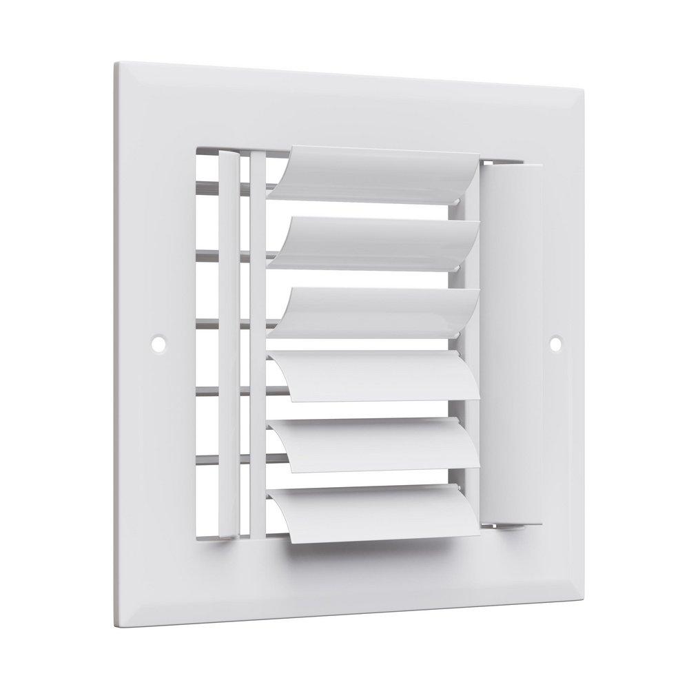 PROSELECT&reg; White 6 in. Residential Ceiling & Sidewall Register in White 4-way Aluminum 