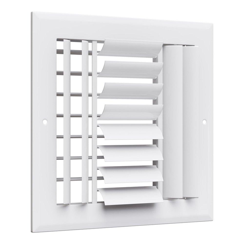 PROSELECT&reg; White 8 in. Residential Ceiling & Sidewall Register in White 4-way Aluminum 