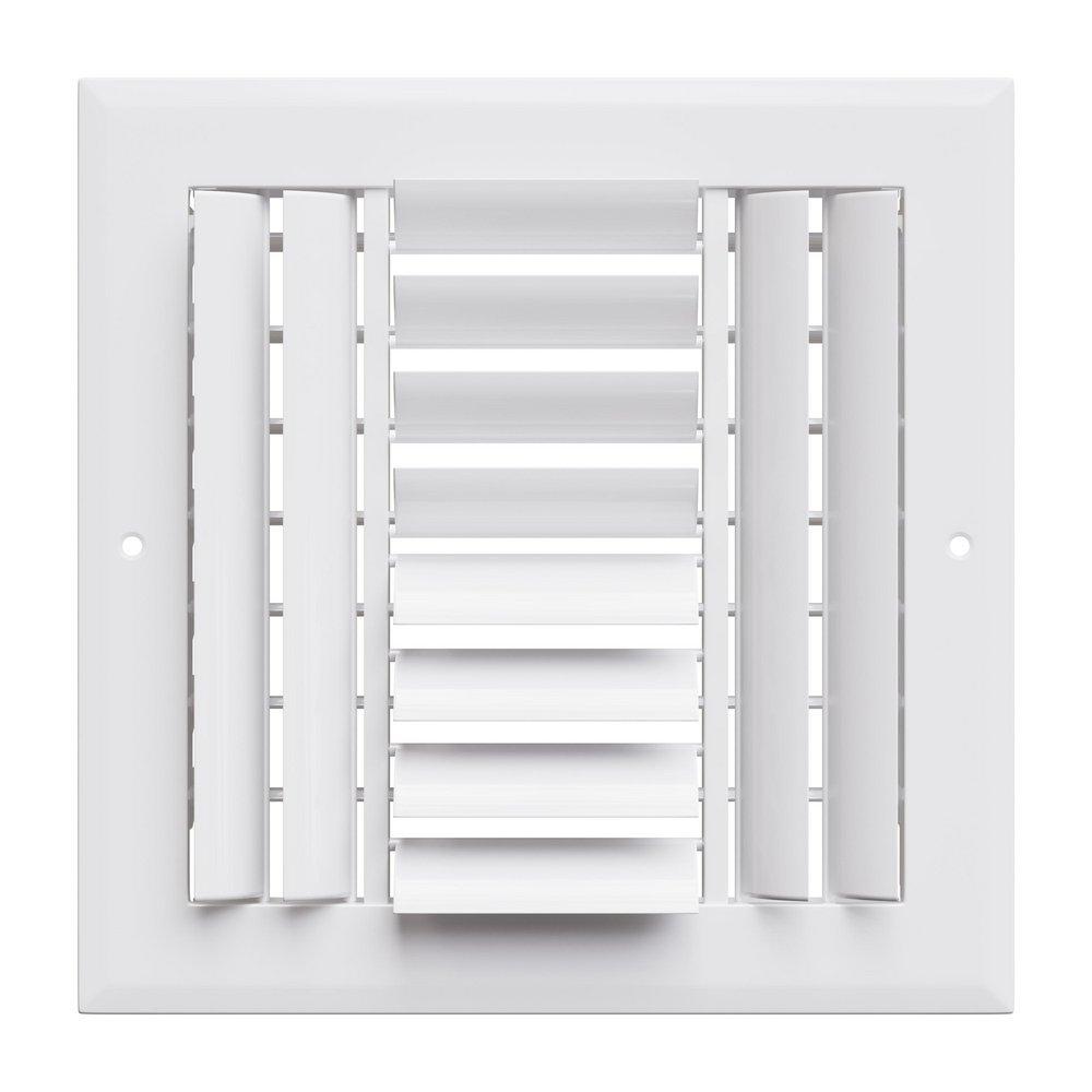 PROSELECT&reg; White 8 in. Residential Ceiling & Sidewall Register in White 4-way Aluminum 