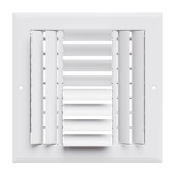 8 x 8 in. 4-Way Aluminum Curved Blade Ceiling & Sidewall Register in White