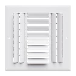 8 x 8 in. 4-Way Aluminum Curved Blade Ceiling & Sidewall Register in White