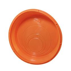 Orange Universal Plug and Seal for Multiple Pipe Sizes on Drain Sumps and Distribution Boxes