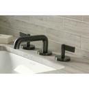 Deckmount Widespread Bathroom Sink Faucet with Double Lever Handle in Gunmetal
