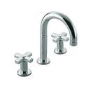 Deckmount Widespread Bathroom Sink Faucet with Double Cross Handle in Polished Chrome