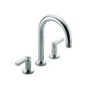 Deckmount Widespread Bathroom Sink Faucet with Double Lever Handle in Polished Chrome