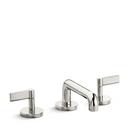 3-Hole Roman Tub Faucet Trim with Double Lever Handle in Nickel Silver