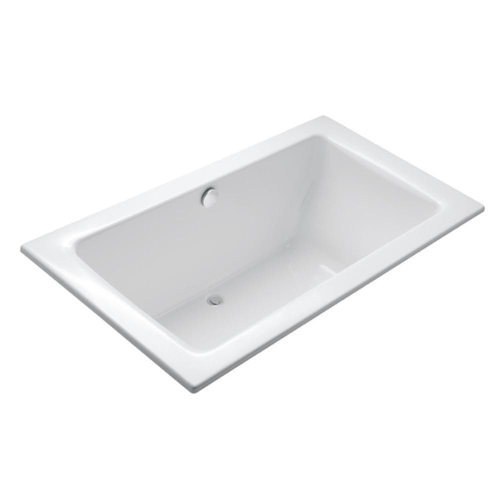 Kallista Stucco White 69 x 37 in. Soaker Drop-In Bathtub with Rear Drain 