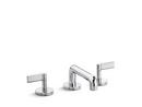 Deck Mount Roman Tub Faucet with Double Lever Handle in Brushed Nickel