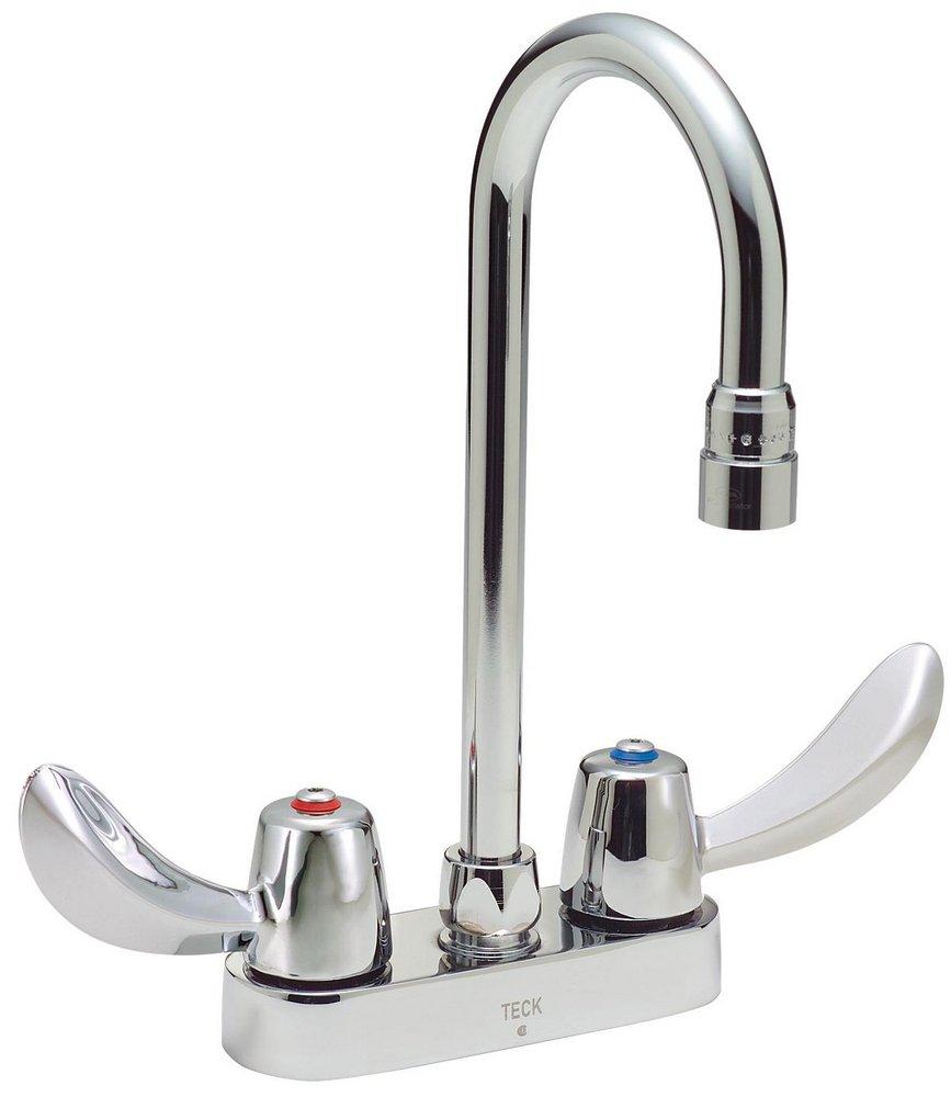 Delta Faucet Chrome Two Handle Wristblade Deck Mount Service Faucet 