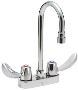 Two Handle Wristblade Deck Mount Service Faucet in Chrome