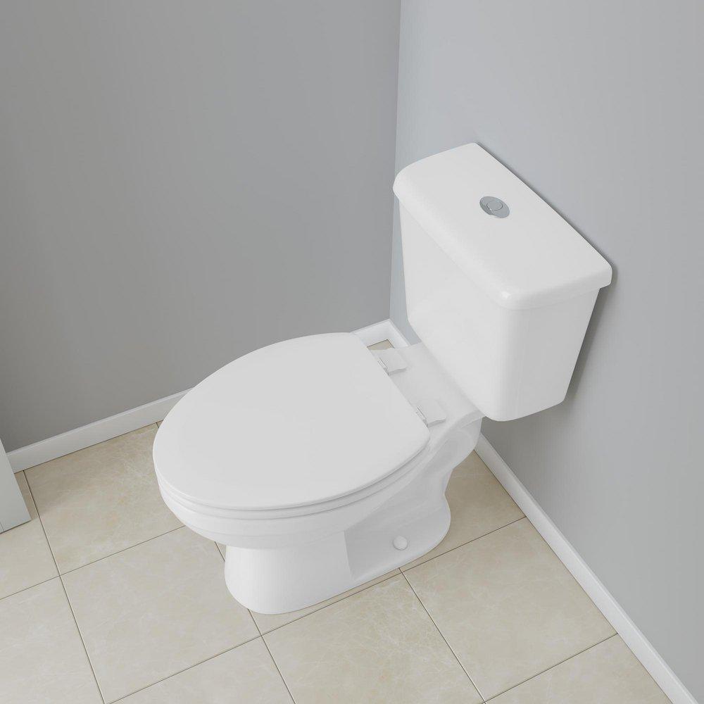 Jones Stephens White Elongated Closed Front with Cover Toilet 