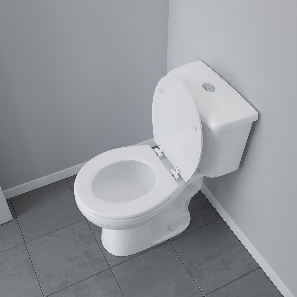 Jones Stephens White Round Closed Front with Cover Toilet Seat 
