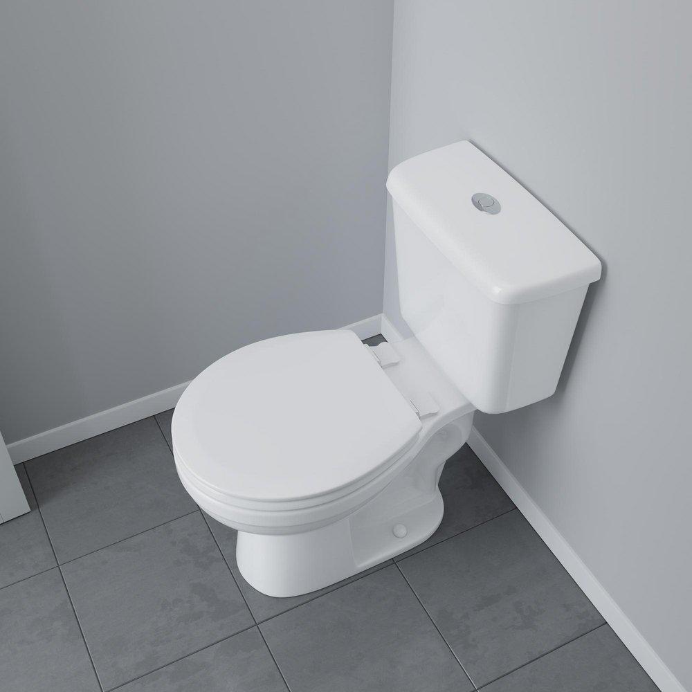 Jones Stephens White Round Closed Front with Cover Toilet Seat 
