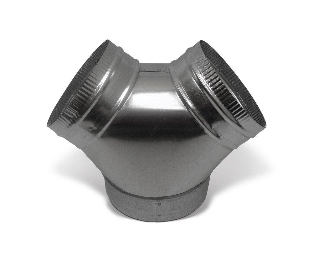 8 in. x 7 in. 26 ga Galvanized Steel Branch Wye 