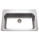 33 x 22 in. 18 ga 4 Hole Stainless Steel Single Bowl 304 Self-Rimming or Drop-In Kitchen Sink