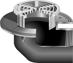 4 in. No-Hub Flare Drain with 5 in. Adjustable Top Nickel Brass