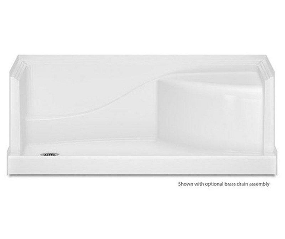 Aquatic White 60X32 LH ACR SHWR PAN W/RS WHIT 