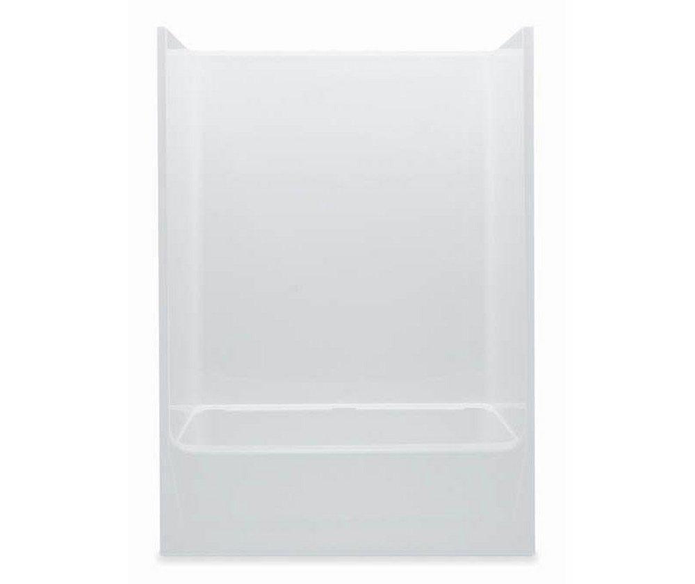 Aquatic White 60 x 31-1/4 in. Tub & Shower Unit with Drain in White 