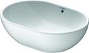 Duravit White 19-1/2 x 13-3/4 in. 1-Bowl Pedestal Mount Ceramic Oval Lavatory Sink with Center Drain 