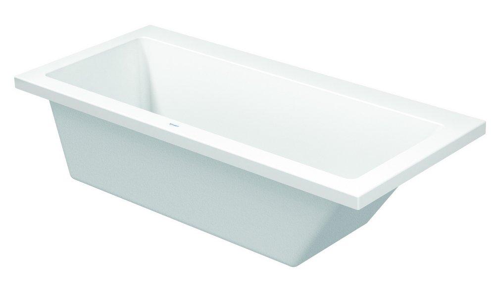 Duravit White 66-93/100 x 30 in. Soaker Drop-In Bathtub with Center Drain 