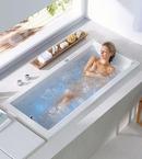 Duravit White 66-93/100 x 30 in. Soaker Drop-In Bathtub with Center Drain 