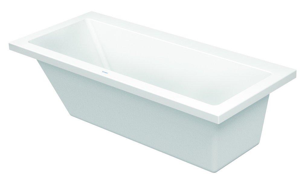 Duravit White 66-93/100 x 30 in. Soaker Drop-In Bathtub with Center Drain 