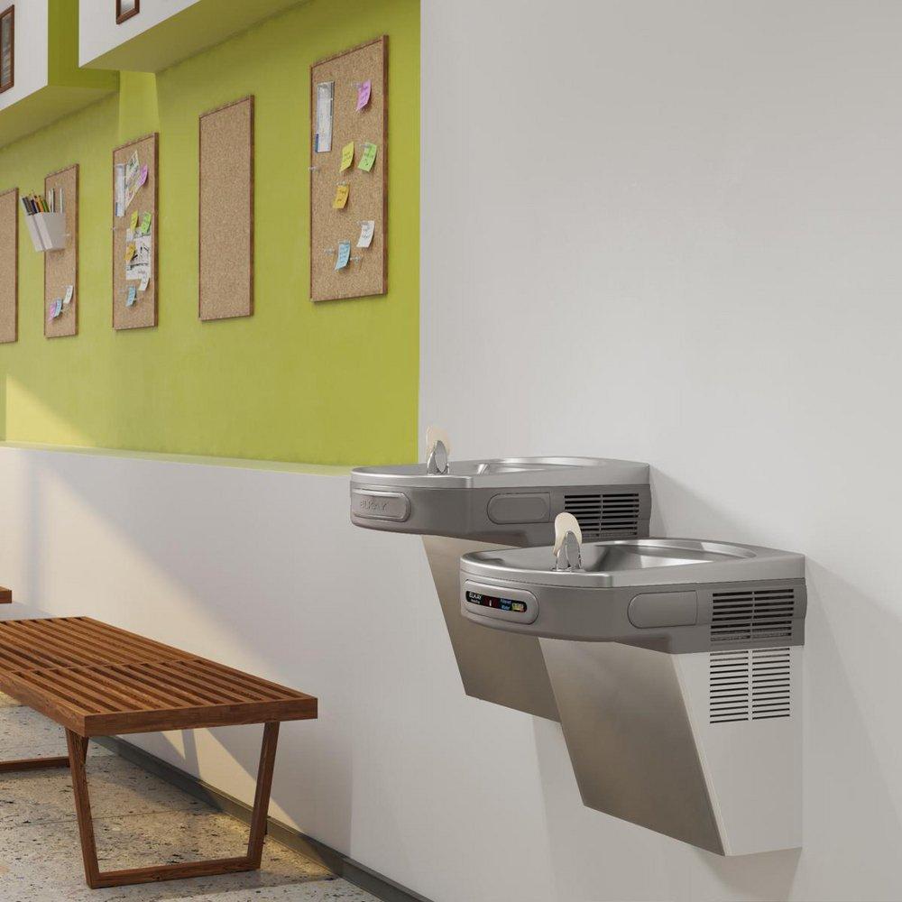 Elkay Stainless Steel 8 gph Wall Mount Filtered Sensor Activated Water Cooler 