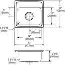 Elkay Lustertone 21-1/2 x 18-1/2 in. No Hole Stainless Steel Single Bowl Undermount Kitchen Sink 