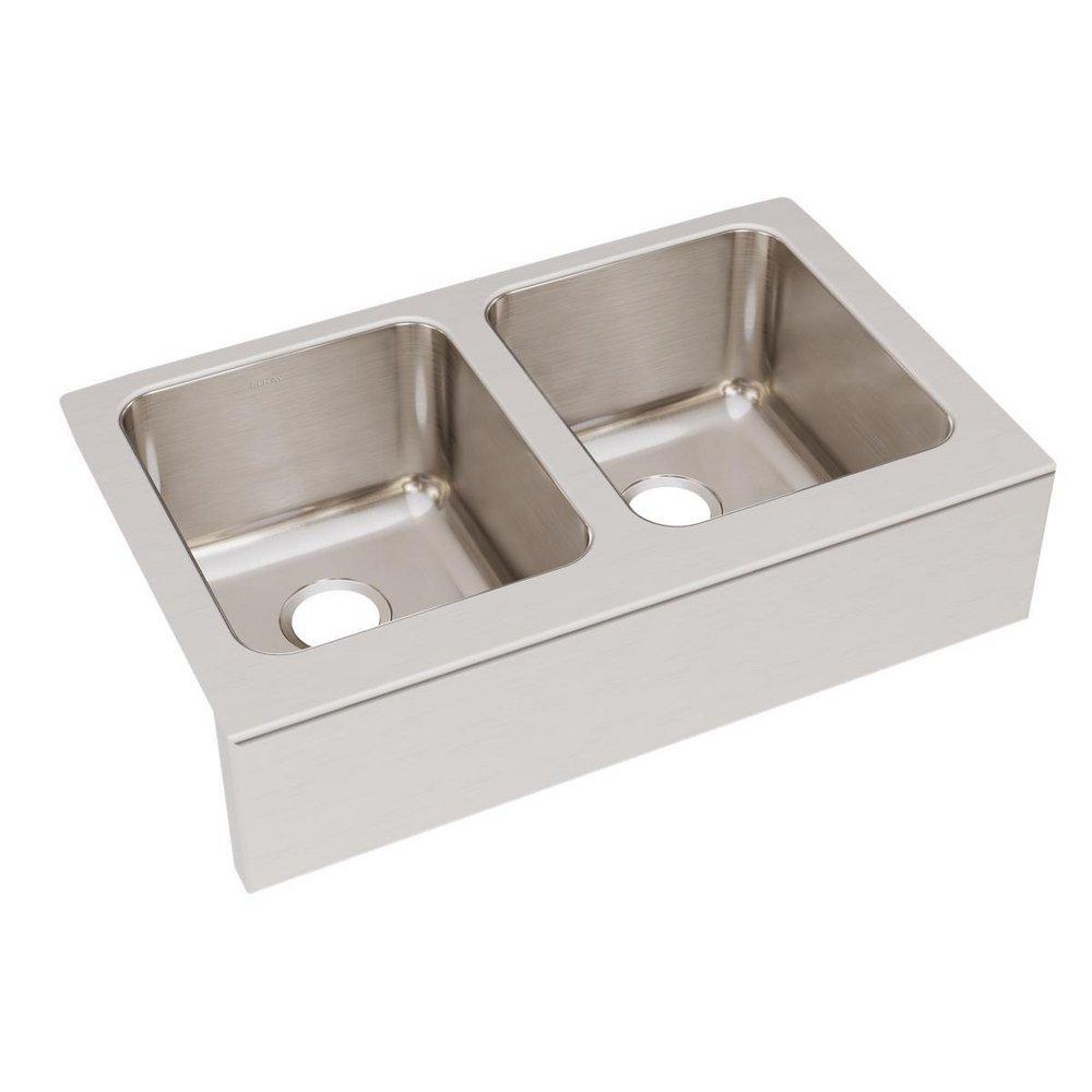 Elkay Lustrous Satin 33 x 20-1/2 in. Stainless Steel Double BowlFarmhouse Kitchen Sink 