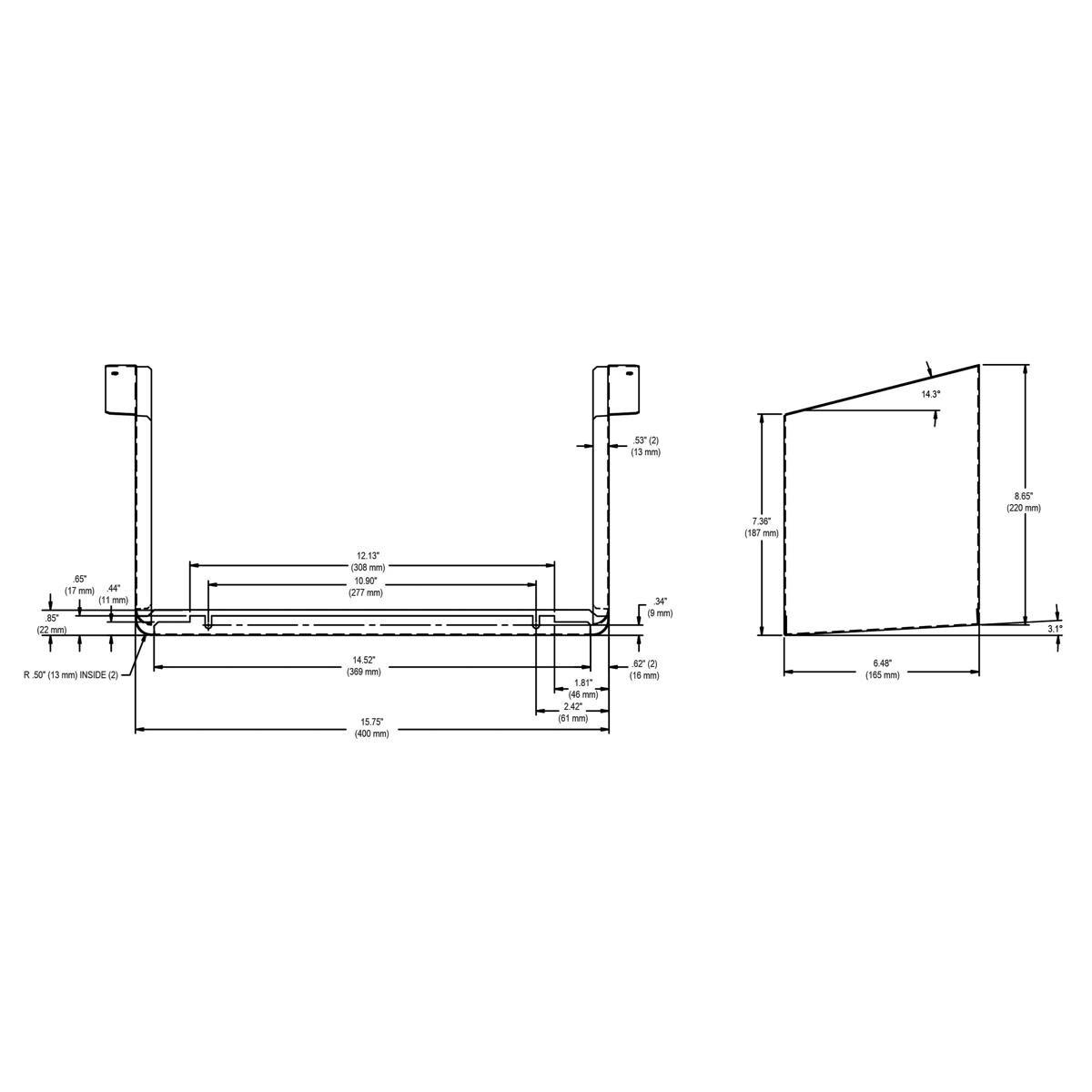 Elkay Light Grey Granite Stainless Steel Water Fountain Apron 