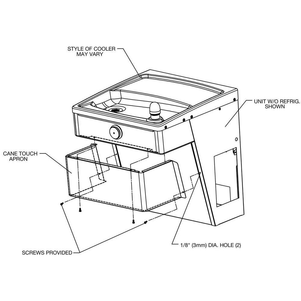 Elkay Light Grey Granite Stainless Steel Water Fountain Apron 