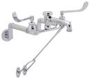 Two Wristblade Handle Wall Mount Healthcare Faucet in Polished Chrome