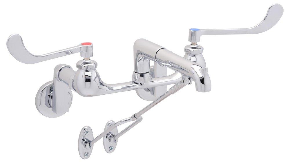 Zurn Polished Chrome Two Wristblade Handle Wall Mount Healthcare Faucet 