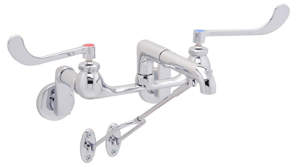 Zurn Polished Chrome Two Wristblade Handle Wall Mount Healthcare Faucet 