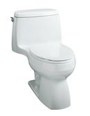 1.6 gpf Elongated Toilet with Seat in White with Left-Hand Trip Lever