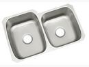 31-1/2 x 20-1/2 in. No Hole Stainless Steel Double Bowl Undermount Kitchen Sink in Luster Stainless Steel