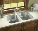 Sterling Luster Stainless Steel 31-1/2 x 20-1/2 in. No Hole Stainless Steel Double Bowl Undermount Kitchen Sink 