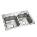 33 x 22 in. 3 Hole Stainless Steel Double Bowl Drop-in Kitchen Sink in Satin Stainless Steel