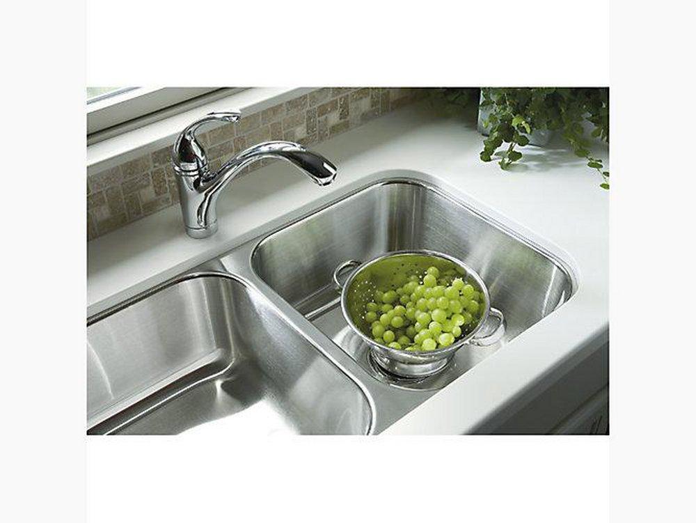 Sterling Luster Stainless Steel 32 x 18 in. No-Hole Stainless Steel Double Bowl Undermount Kitchen Sink 