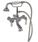 Triple Lever Handle Roman Tub Faucet with Hand Shower in Polished Chrome