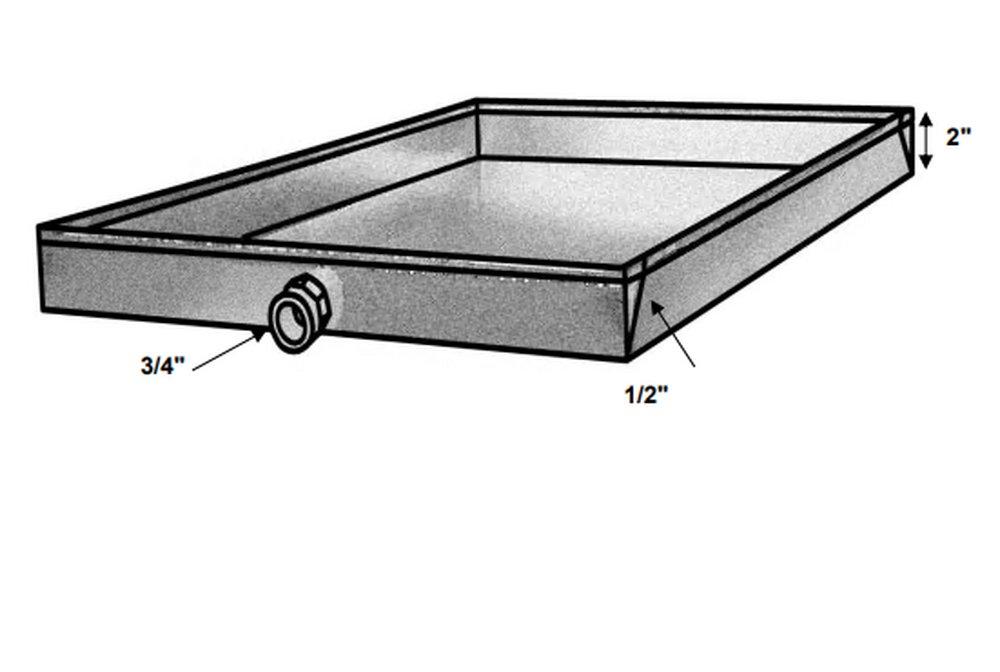 24 x 26 Drain Pan without Fitting - 26 Gauge