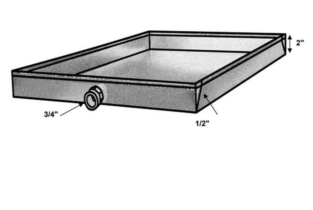 26 x 26 in. 24GA Drain Pan Less Fitting 
