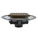 2 in. Heavy Duty PVC Drain Base with 3-1/2' Metal Spud and 6 in. Polished Brass Strainer
