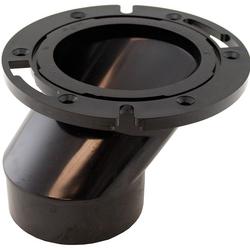 3 x 4 in. ABS Offset Closet Flange with Plastic Swivel Ring less Knockout